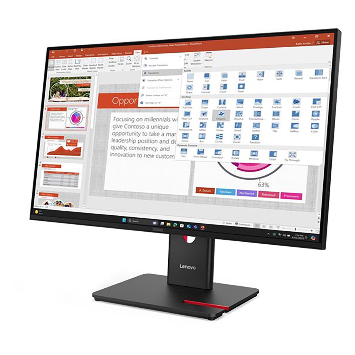 Lenovo ThinkVision T27-40 27 16:9 Full HD 120Hz IPS WLED Monitor, Eclipse Black