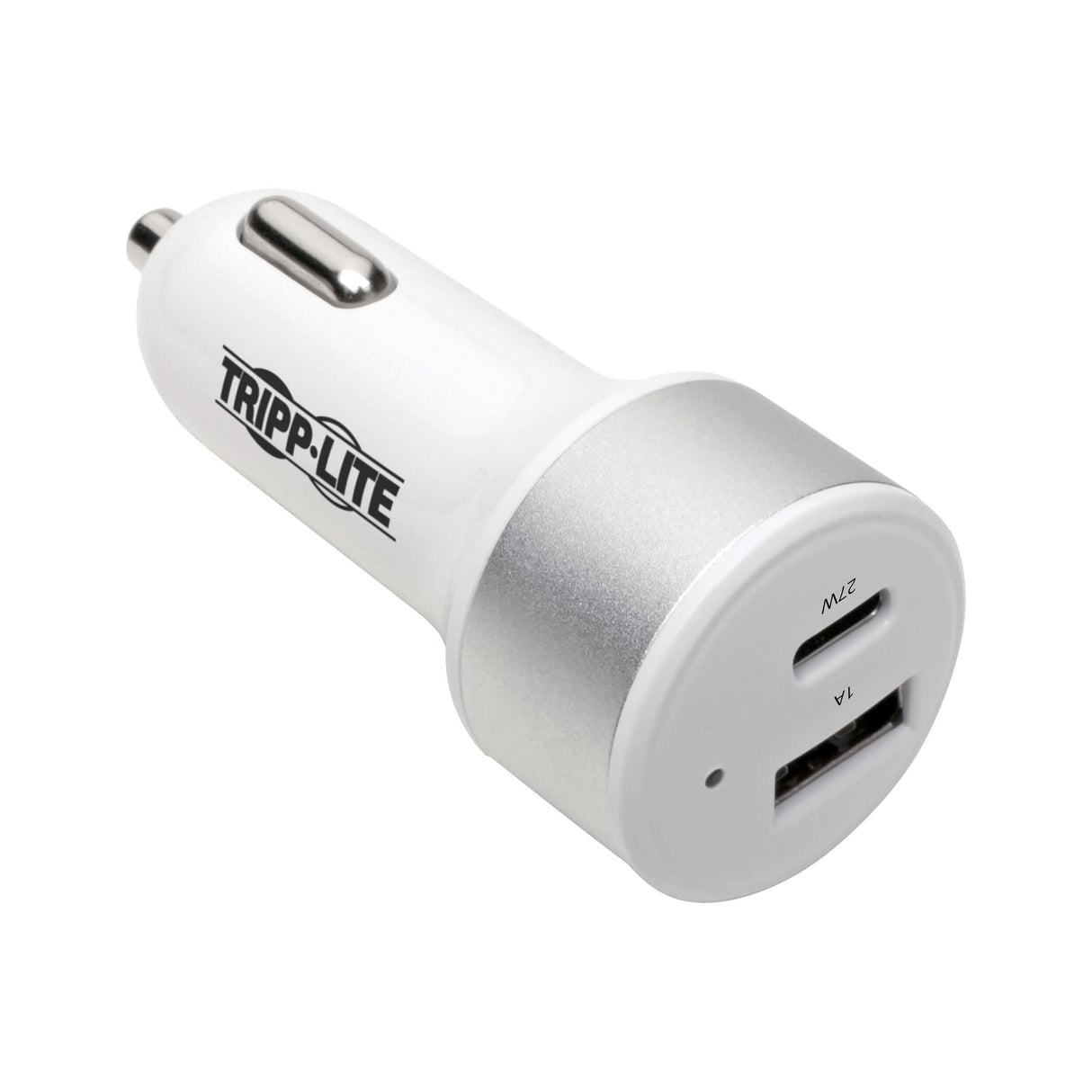 DUAL-PORT USB CAR CHARGER WITH PD CHARGING - USB TYPE C (27W) & USB TYPE A (5V 1