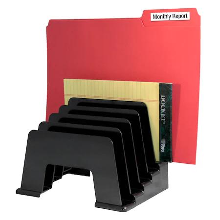 Kantek Organizer Sorter Five Compartments 8x5-3/4x6 Black S1430