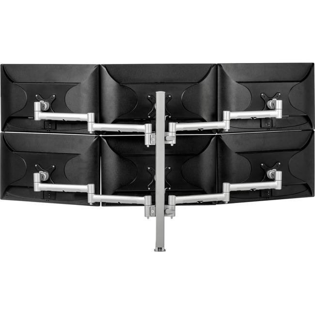 atdec AWMS-6-13717-H-S Six Monitor Arm 29.5 Post Desk Mount