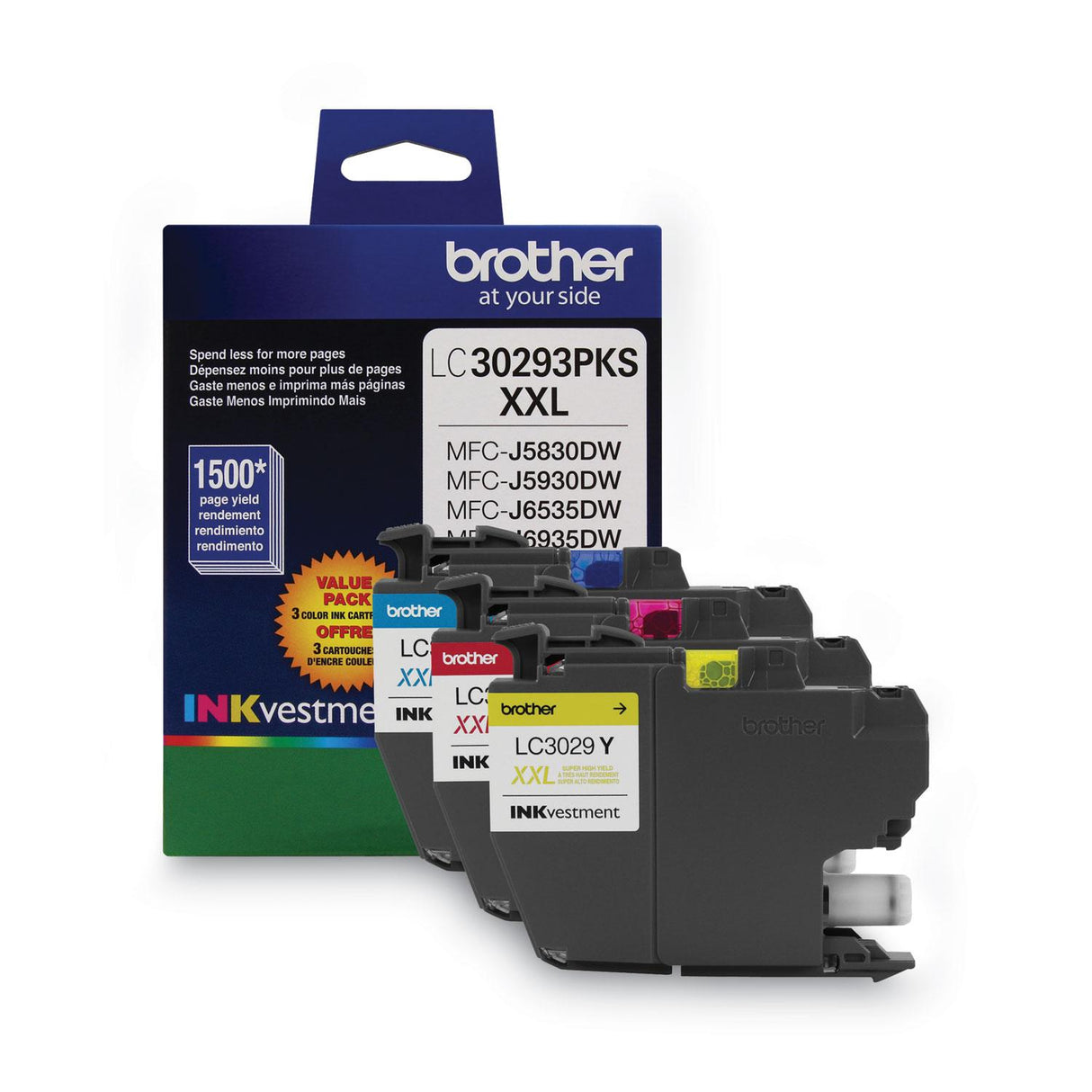 Brother LC30293PK Super High Yield Ink Cartridge - Cyan/Magenta/Yellow