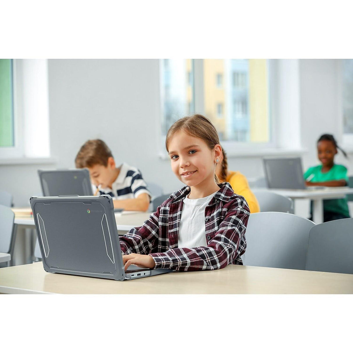 MAXCases Extreme Shell-F Chromebook Case for Acer C736 Clamshell Chromebook 11 Gray New/Updated LNESF3100EG4GRY
