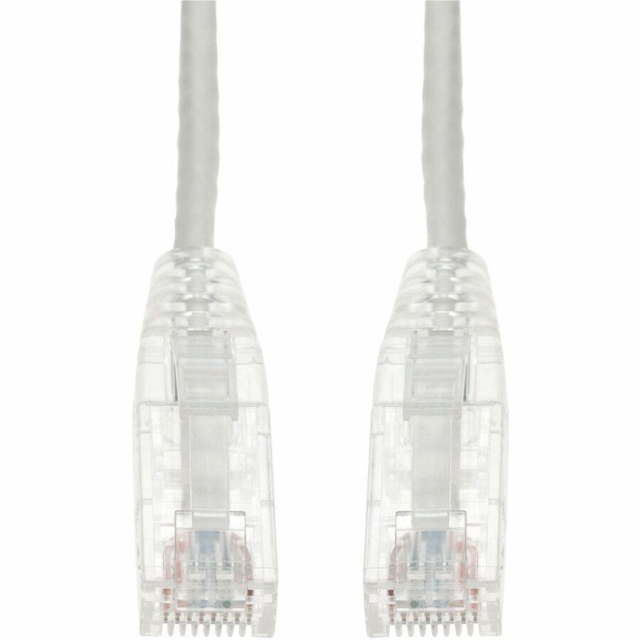 AddOn 2ft White CAT 6A Slim PVC Ethernet Cable Snagless Clear-Claw RJ-45 M/M