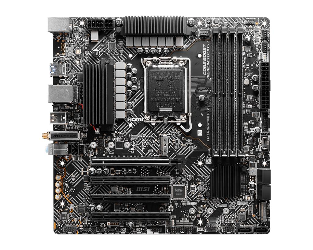 MSI B760M-VC WIFI BULK Gaming Desktop Motherboard - Intel B760 Chipset - Socket LGA-1700 - Micro ATX - 4x Memory Slots - Gigabit Ethernet - 2.5Gigabit Ethernet - IEEE 802.11 a/b/g/n/ac/ax - 6x SATA