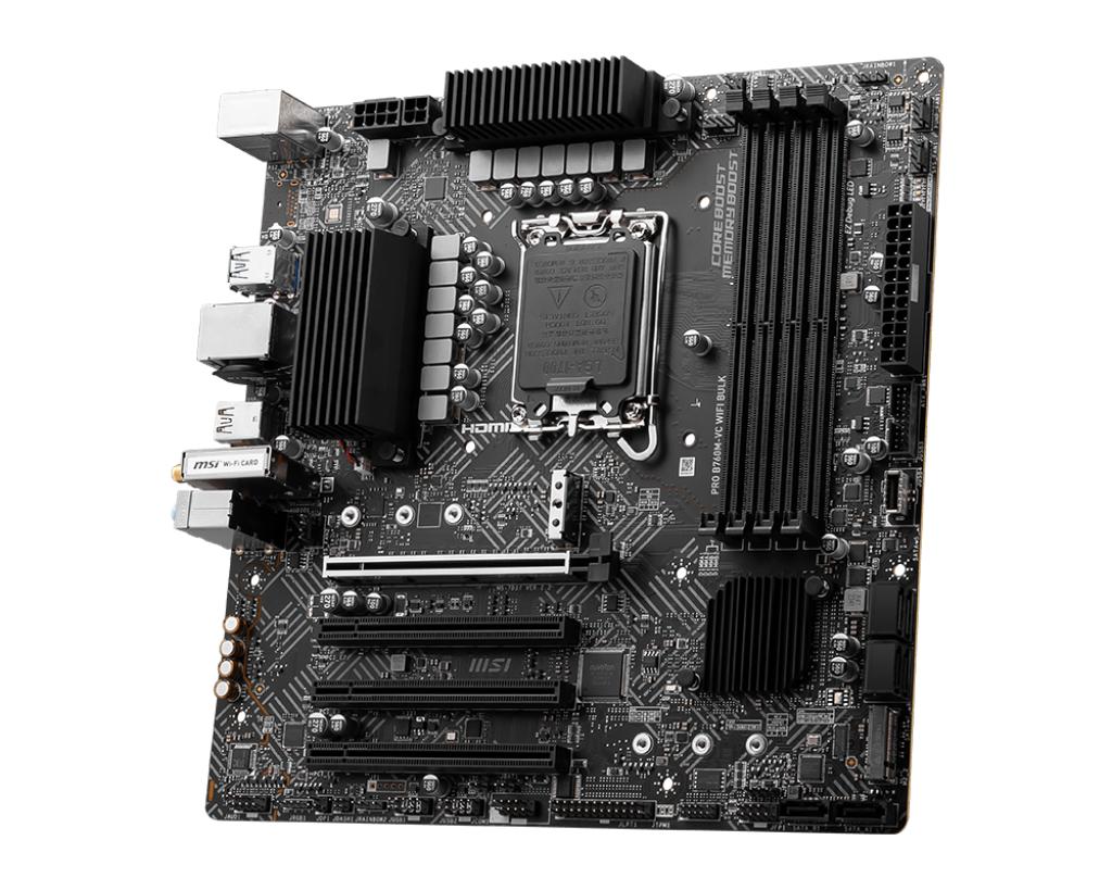 MSI B760M-VC WIFI BULK Gaming Desktop Motherboard - Intel B760 Chipset - Socket LGA-1700 - Micro ATX - 4x Memory Slots - Gigabit Ethernet - 2.5Gigabit Ethernet - IEEE 802.11 a/b/g/n/ac/ax - 6x SATA