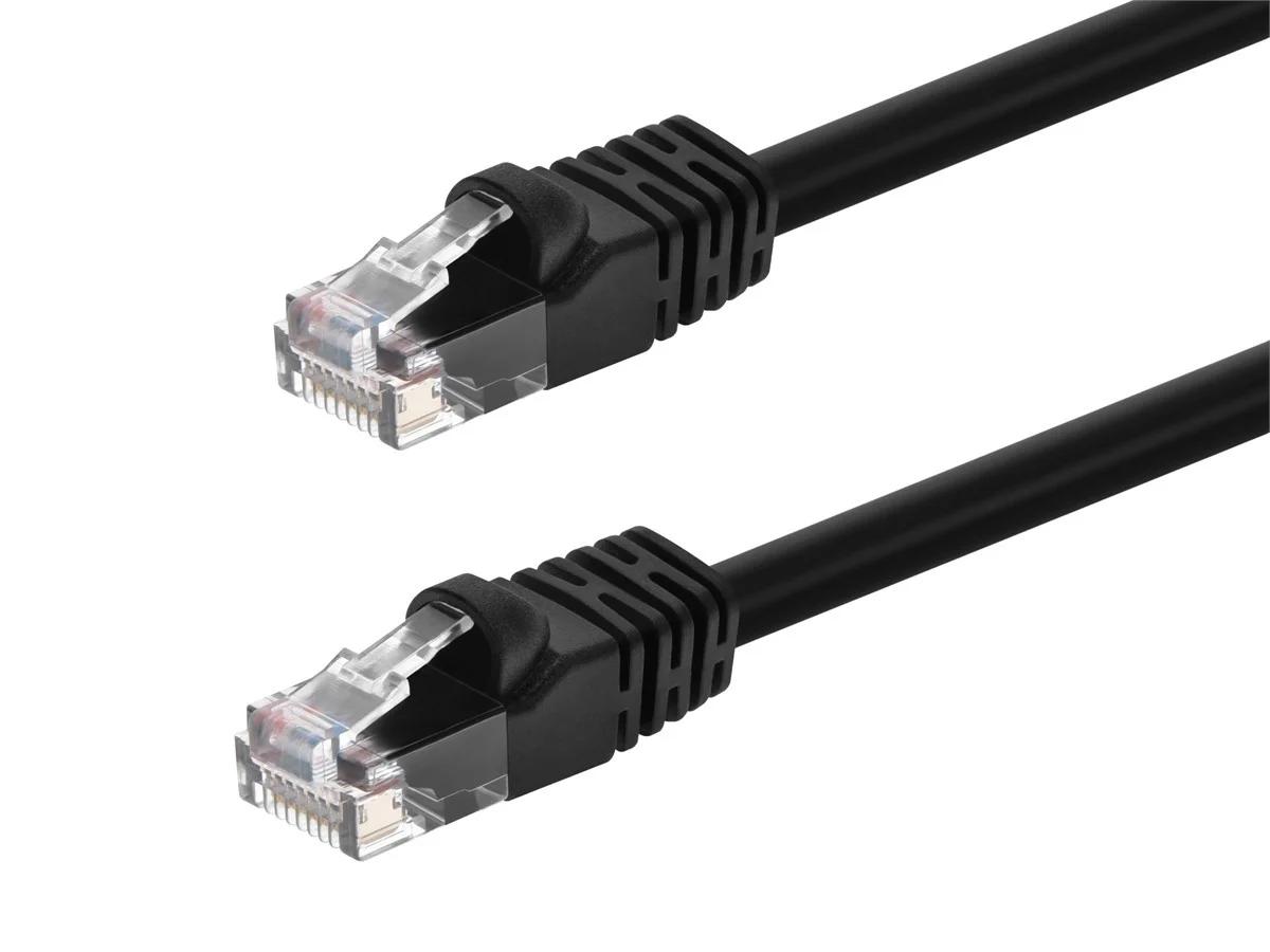 Monoprice Cat6 Ethernet Patch Cable - Network Internet Cord - RJ45, Stranded, 550Mhz, UTP, Pure Bare Copper Wire, 24AWG, 3ft, Black