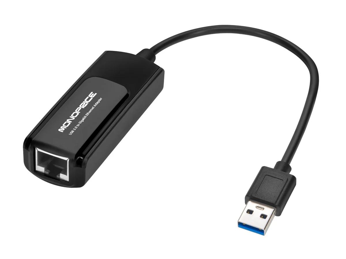 Monoprice USB 3.0 to Gigabit Ethernet Adapter, 1000 Mbps Gigabit Ethernet Speeds, Compatible With 10/100 Mbps Connections