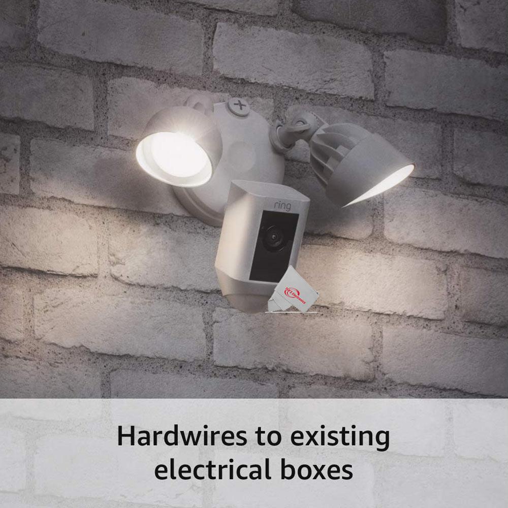 Ring Floodlight Cam Wired Plus with Motion-Activated 1080p HD Video - White B08F6GPQQ7