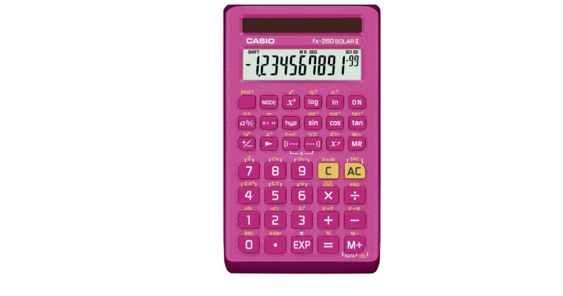 Casio FX260SLRS Pink Solar Scientific FX260SLRIIPK