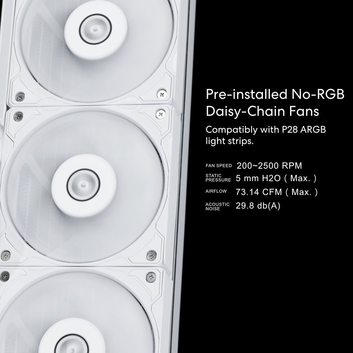 Lian Li Hydroshift 360 AIO- Pre-installed 3 x 28MM fans - Side-mounted coolant pathway - 2.88” LCD Screen - 480 × 480 Resolution - Captured screenshots or recorded videos Shift AIO -White (HSLCD36SW)