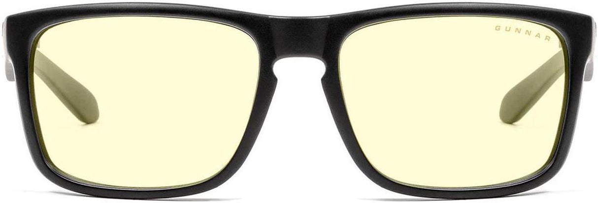 Gunnar Intercept Reading Glasses, Eyewear with +2.5 Lens Power, Onyx Frames, Amber Lens, 65% Blue Light and 100% UV Protection, INT-00101-2.5