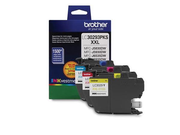 Brother LC30293PK Super High Yield Ink Cartridge - Cyan/Magenta/Yellow