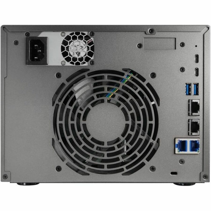 Asustor Lockerstor 6 Gen3 AS6806T 6 Bay NAS, AMD Ryzen Quad-Core 2.3 GHz, 16GB RAM ECC DDR5, 4 M.2 NVMe Slots, Dual 5GbE and Dual 10GbE Port, USB 4.0 Type-C, Network Attached Storage (Diskless)