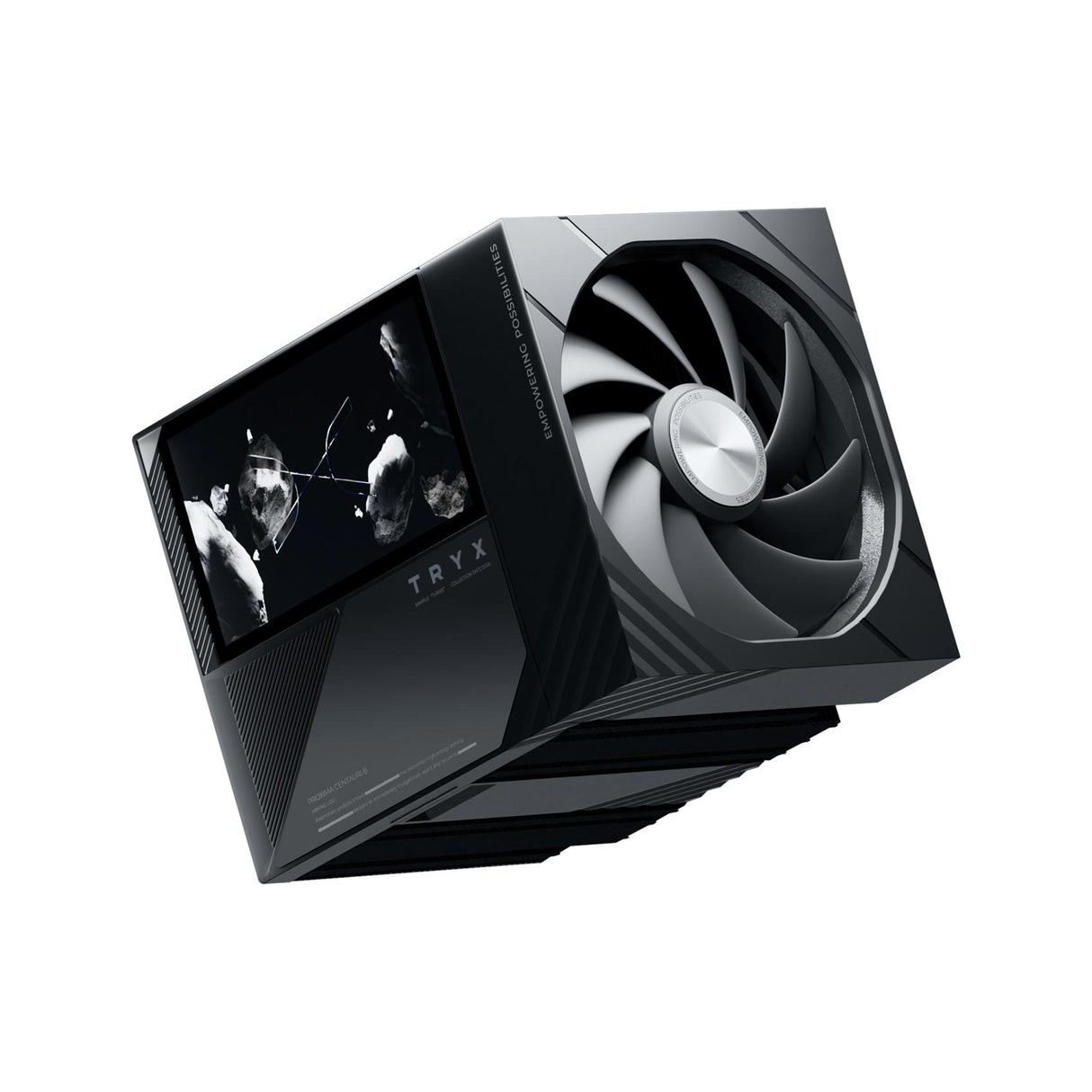 TRYX TURRIS 620 CPU Air Cooler 5.0 IPS Customizable Screen 280w TDP Reflow Soldering Dual Tower CPU Cooler with Display Powered by KANALI Rail-Mounted ROTA Fans for Intel LGA1851/1700 & AMD AM5