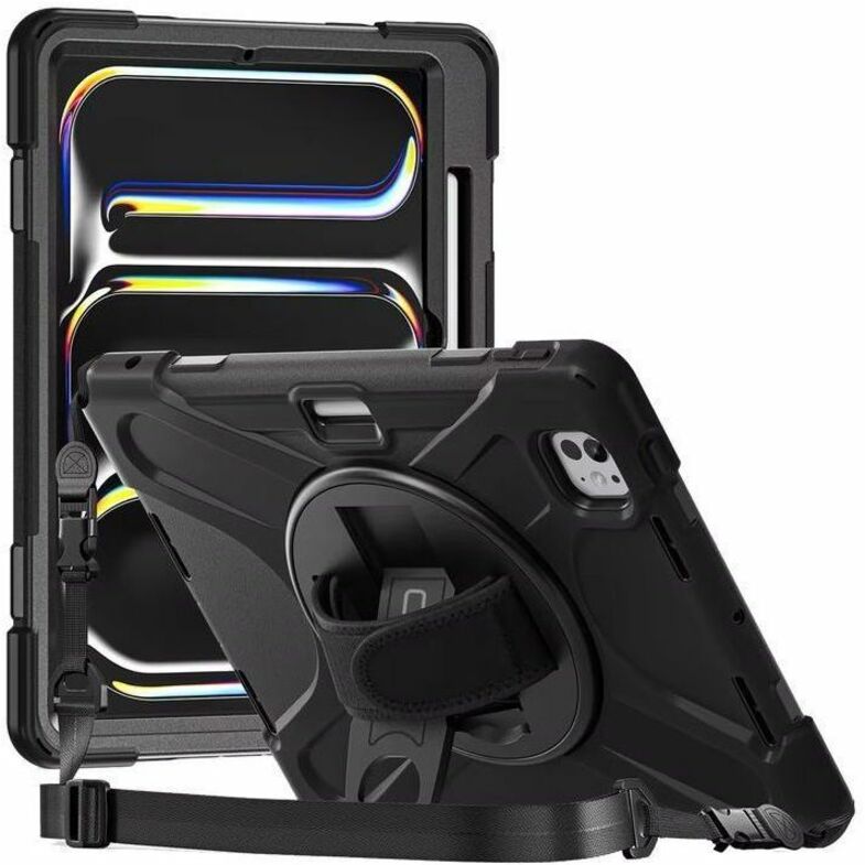 CODi Rugged Carrying Case for 13" Apple iPad Pro 13 (2024) Tablet - Drop Resistant, Shock Absorbing, Shock Resistant, Chemical Resistant, Disinfectant Resistant, Bump Resistant, Damage Resistant - Polycarbonate, Silicone Body - Hand Strap