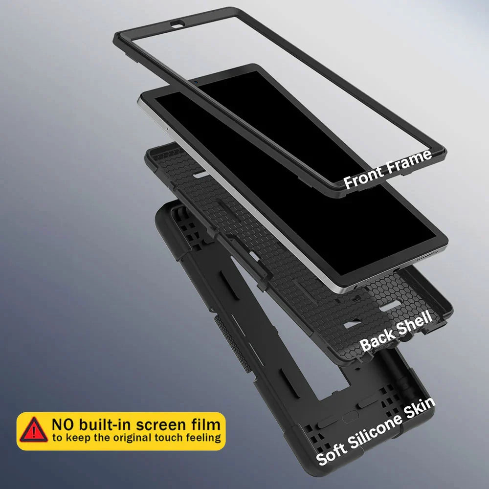 Lenovo Tab K9 / Lenovo Tab One TB305 | 3 Layers Protective Rugged Case with Kick-stand