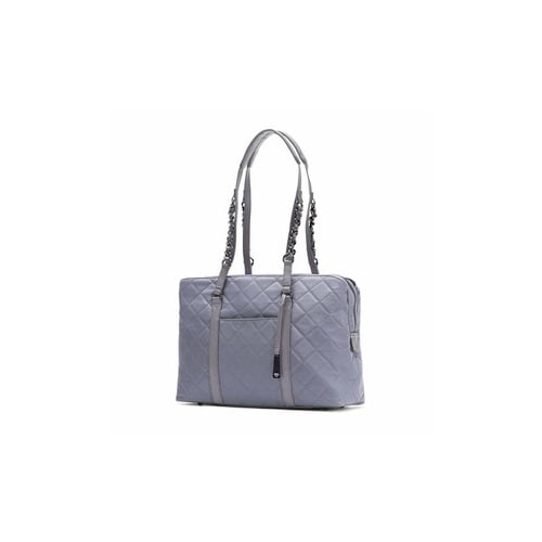 Francine Collection No. 5 Classic Gray Quilted Nylon Laptop Tote (FFTGYNO5)