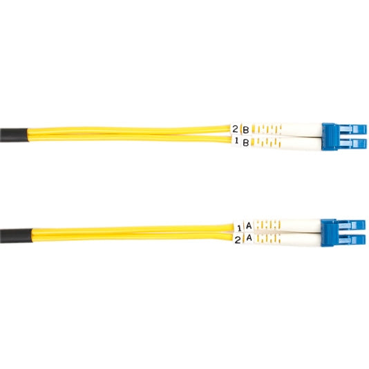 Black Box Fiber Optic Duplex Patch Network Cable - 16.40 ft Fiber Optic Network Cable for Transceiver, Switch, Server, Network Device - First End: 2 x LC Network - Male - Second End: 2 x LC Network - Male - 10 Gbit/s