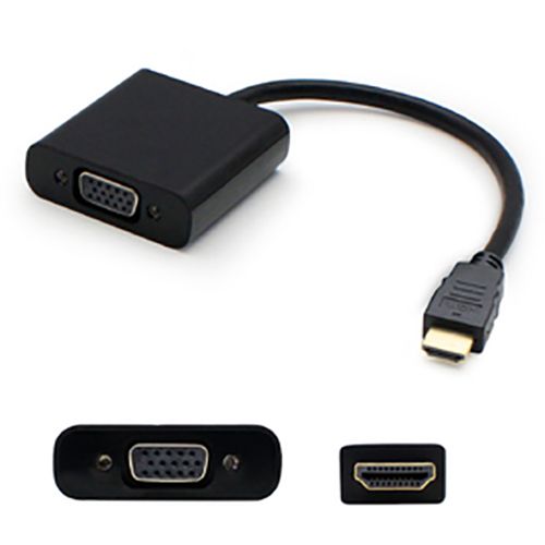 AddOn 5 Pack of HP H4F02AA#ABA Compatible of 20.00cm (8.00in) HDMI Male to VGA Female Black Adapter Cable