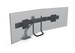 Hat Design Works E5 Dual Crossbar Dynamic, Black, Taa Compliant, Holds 15 Lbs Per Monitor, Up To 32 Screen - E5G-D2C-BLK