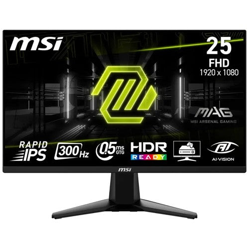 MSI MAG 255XF 25" Class Full HD Gaming LCD Monitor - 16:9 - Metallic Black - 24.5" Viewable - Rapid IPS - 1920 x 1080 - 1.07 Billion Colors - Adaptive Sync - 250 Nit - 500 µs - HDMI - DisplayPort