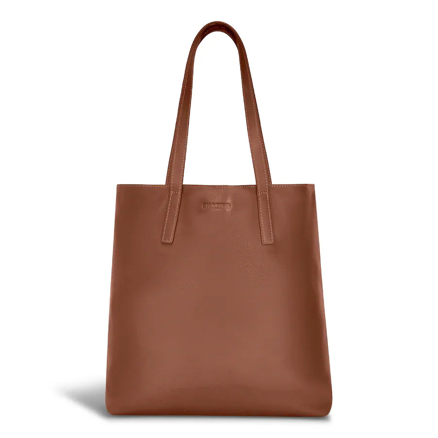 Champs Onyx / Leather Vertical Tote OB-415-BROWN