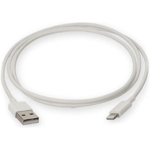 AddOn 1m USB 2.0 (A) Male to Lightning Male White Slim Cable - 3.28 ft Lightning/USB Data Transfer Cable for Notebook, PC, USB Charger, Smartphone, Tablet - First End: 1 x USB 2.0 Type A - Male - Second End: 1 x Lightning - Male - White - 1