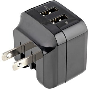 StarTech.com 2 Port USB Wall Charger, 17W Wall Charger Hub (2.4A & 1A port), Dual USB-A Power Adapter, Portable Charger for Phones/Tablets - 2-Port USB wall charger - Dual port USB-A charger with 2.4A (12W) and 1A (5W) ports
