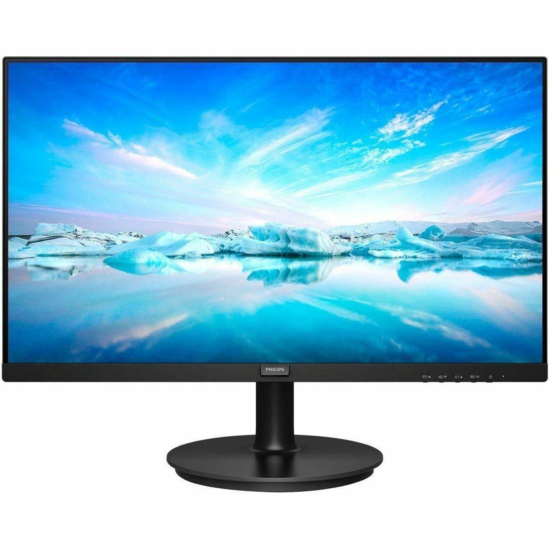Philips V-line 221V8L 22 Class Full HD LED Monitor - 16:9 - Textured Black - 21.5 Viewable - Vertical Alignment (VA) - WLED Backlight - 1920 x 1080 - 16.7 Million Colors - Adaptive Sync -