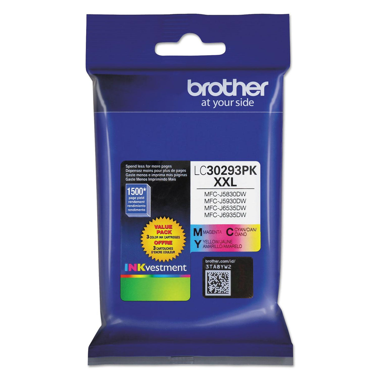 Brother LC30293PK Super High Yield Ink Cartridge - Cyan/Magenta/Yellow