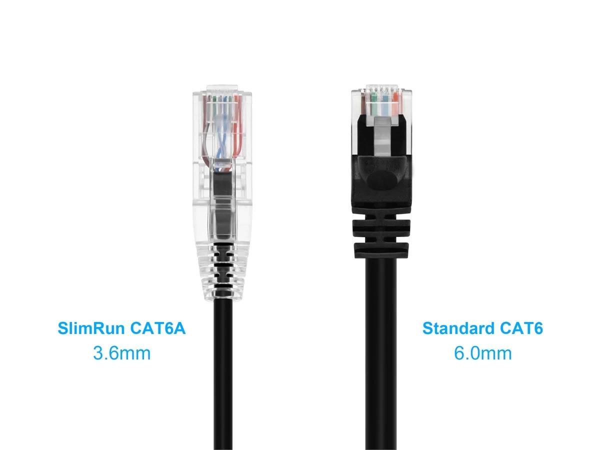 Monoprice Cat6 Ethernet Patch Cable - 5 feet - Black | Snagless RJ45 Stranded 550MHz UTP CMR Riser Rated Pure Bare Copper Wire 28AWG - SlimRun Series