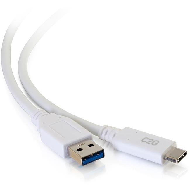 C2G 28837 C2G 10FT USB 3.0 USB TYPE C TO USB A USB CABLE WHITE M/M