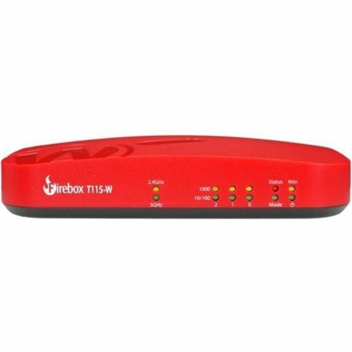 WatchGuard Firebox T115-W Network Security/Firewall Appliance - Policy Management - 3 Port - Gigabit Ethernet - 1.02 Gbit/s Firewall Throughput - Wireless LAN IEEE 802.11be - TLS - 3 x RJ-45