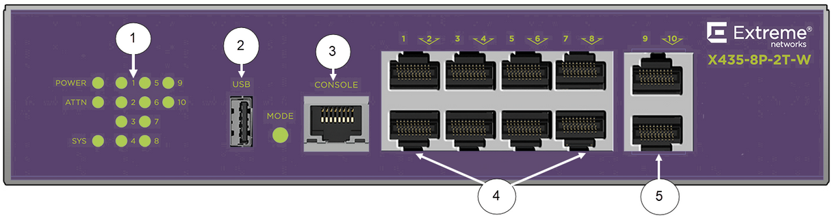 Extreme Networks ExtremeSwitching X435 Series X435-8P-2T-W - switch - 8 ports - managed - rack-mountable