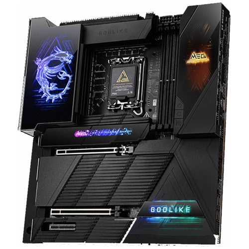 MSI MEG Z890 GODLIKE Gaming Desktop Motherboard - Intel Z890 Chipset - Socket LGA-1851 - Extended ATX - Core Ultra Processor Supported - 256 GB DDR5 SDRAM Maximum RAM - DIMM, UDIMM - 4 x Memory Slots - Gigabit Ethernet