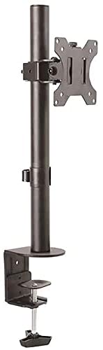 StarTech.com Single Monitor Desk Mount - Single Screen Heavy Duty Pole Mount for up to 34inch VESA Compatible Displays - Ergonomic Height Adjustable Monitor Arm Mount - Desk Clamp/Grommet (ARMPIVOTV2) Black Desk & Grommet Clamp
