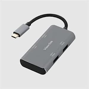VisionTek USB-C Hub - 2X USB-A, 2X USB-C for MacBook, Windows, Chromebook - Portable Bus Powered Adapter - 901539