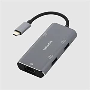 VisionTek USB-C Hub with Ethernet, 2X USB-A, 1x USB-C for MacBook, Windows, Chromebook - Portable Bus Powered Adapter - 901538
