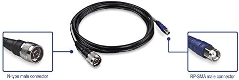 TRENDnet Reverse SMA Female to N-Type Male Weatherproof Connector Cable (6.5ft, 2M), TEW-L202 SMA-Female to N-Male 6.5 Ft