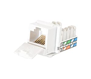 C2G 35201 Cat5e 90° RJ45 Unshielded Keystone Jack, White Cat5e 90 Keystone Jack White