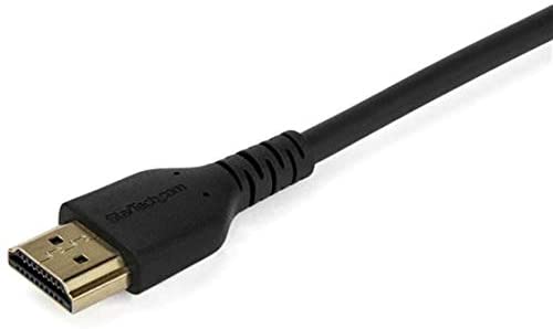 StarTech.com 6ft (2m) Premium Certified HDMI 2.0 Cable with Ethernet - Durable High Speed UHD 4K 60Hz HDR - Rugged M/M HDMI Cord with Aramid Fiber - TPE - Ultra HD Monitors, TVs & Displays (RHDMM2MP) Black 6 ft/2m