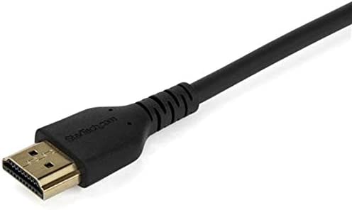 StarTech.com 3ft (1m) Premium Certified HDMI 2.0 Cable with Ethernet - Durable High Speed UHD 4K 60Hz HDR - Rugged M/M HDMI Cord with Aramid Fiber - TPE - Ultra HD Monitors, TVs & Displays (RHDMM1MP) Black 3 ft/1m