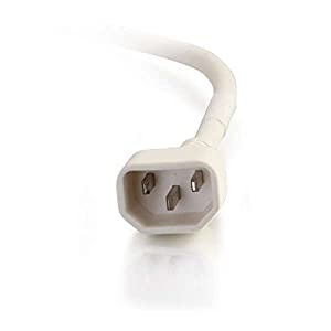 C2g/ cables to go C2G Cables to Go 17533 C13-C14 Power Extension 14awg 2ft White C14 to C13 14/3 2 Feet White