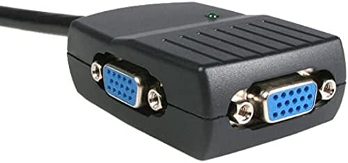 StarTech.com 2 Port VGA Video Splitter - USB Powered - 2048x1536 - VGA Video Monitor Splitter Dual Port (ST122LE) Black 2 Port (USB Powered)