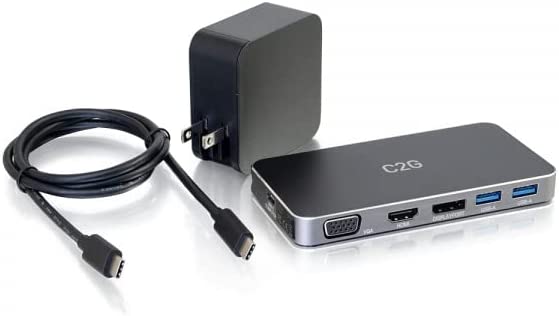 C2g/ cables to go C2G USB C MST Docking Station with HDMI, DP, VGA, 65W Power Delivery- 4K - for Notebook/Tablet/Smar