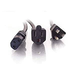 C2g/ cables to go C2G Power Cord, Power Splitter, Power Squid, 1 to 2 Splitter, 16 AWG, Black, 6 Feet (1.82 Meters), Cables to Go 29812 Splitter 6 Feet