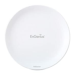 EnGenius Technologies EnStationAC Wi-Fi 5 Outdoor AC867 5GHz Wireless Access Point/Client Bridge, Long Range, PTP/PTMP, Additional 802.3at PoE Port, IP55, 26dBm with 19dBi Directional Antennas 1 Pack with PoE Out Access Point