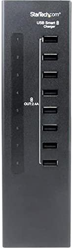 StarTech.com 8-Port Charging Station for USB Devices - 96W/19.2A - Dedicated Desktop Multi-Device USB Charging Station (ST8CU824)