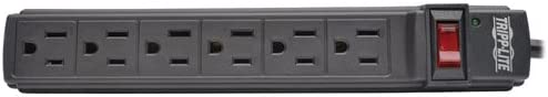 Tripp Lite 6 Outlet Power Strip NEMA 5-15R 6-ft Cord 5-15P Black Housing (PS66B) 6 Outlet + 6ft Cord
