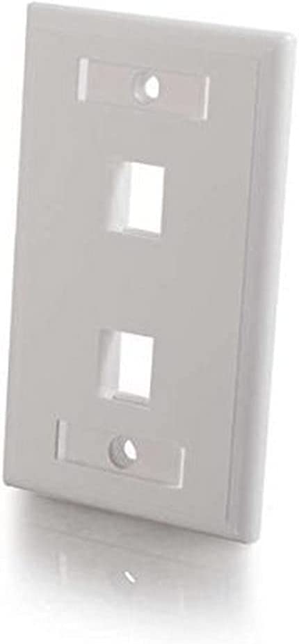 C2g/ cables to go Cables to Go Premise Plus 2 Port Keystone SG Wall Plate White (03411)